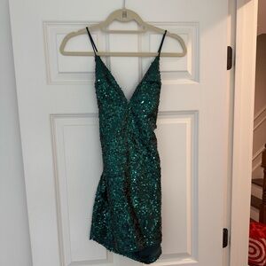 Lucy in the Sky Emerald Green Mini Sequin Dress